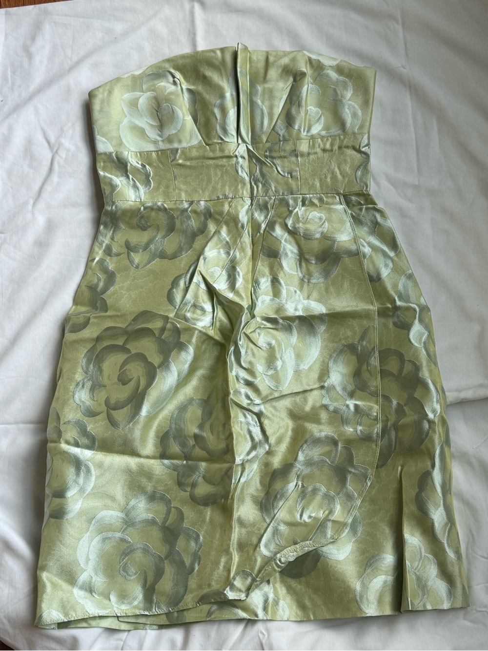 Chetta B Strapless Floral Jacquard silk Dress - Light Green